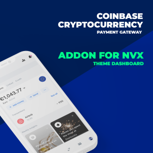 Coinbase Payment Gateway addon for NVX Theme Dashboard
